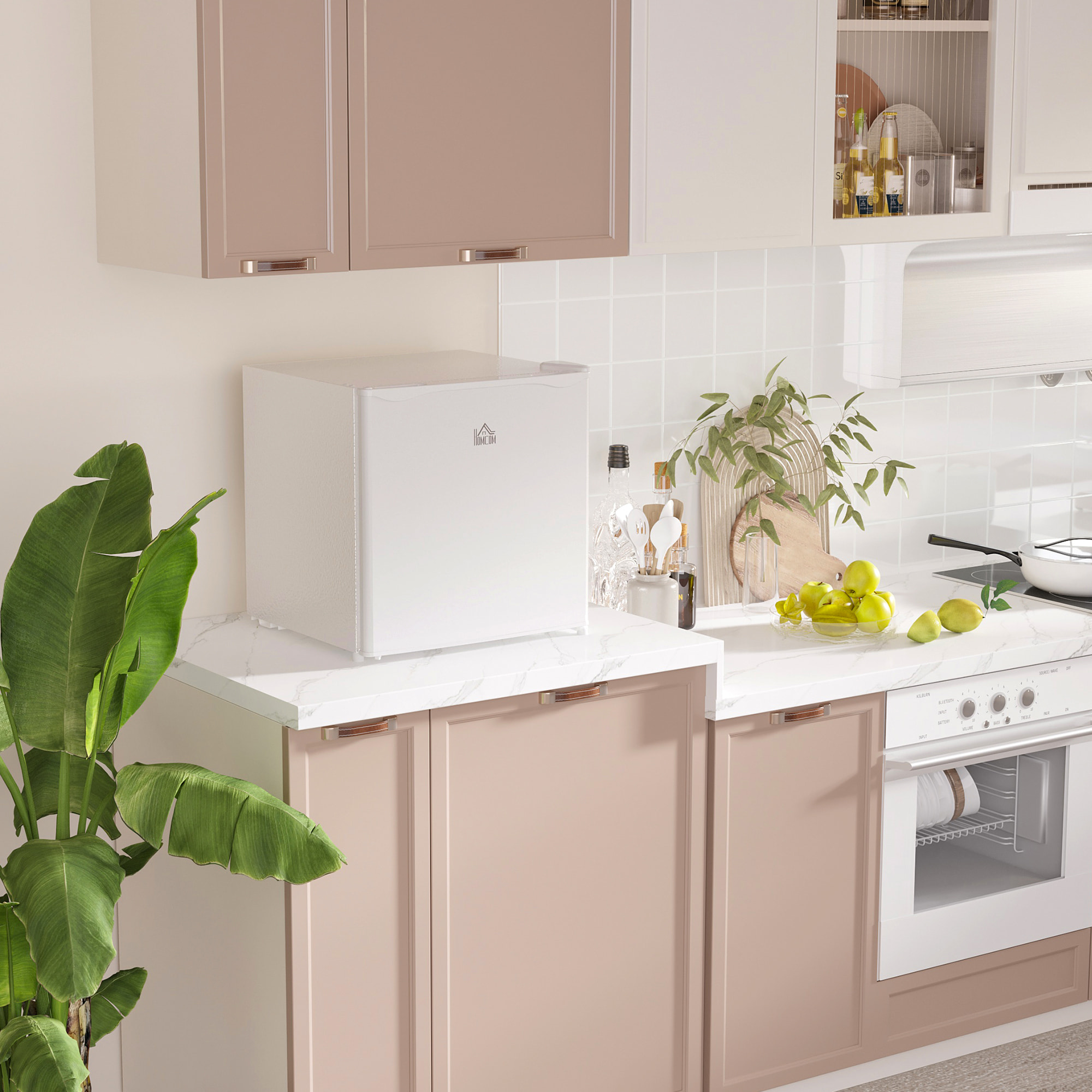 Mini Nevera Silenciosa 46 L Clase E Frigorífico Pequeño Nevera Pequeña con Temperatura Regulable y Puerta Reversible Bajo Nivel de Ruido y Consumo 48x44x49 cm Blanco