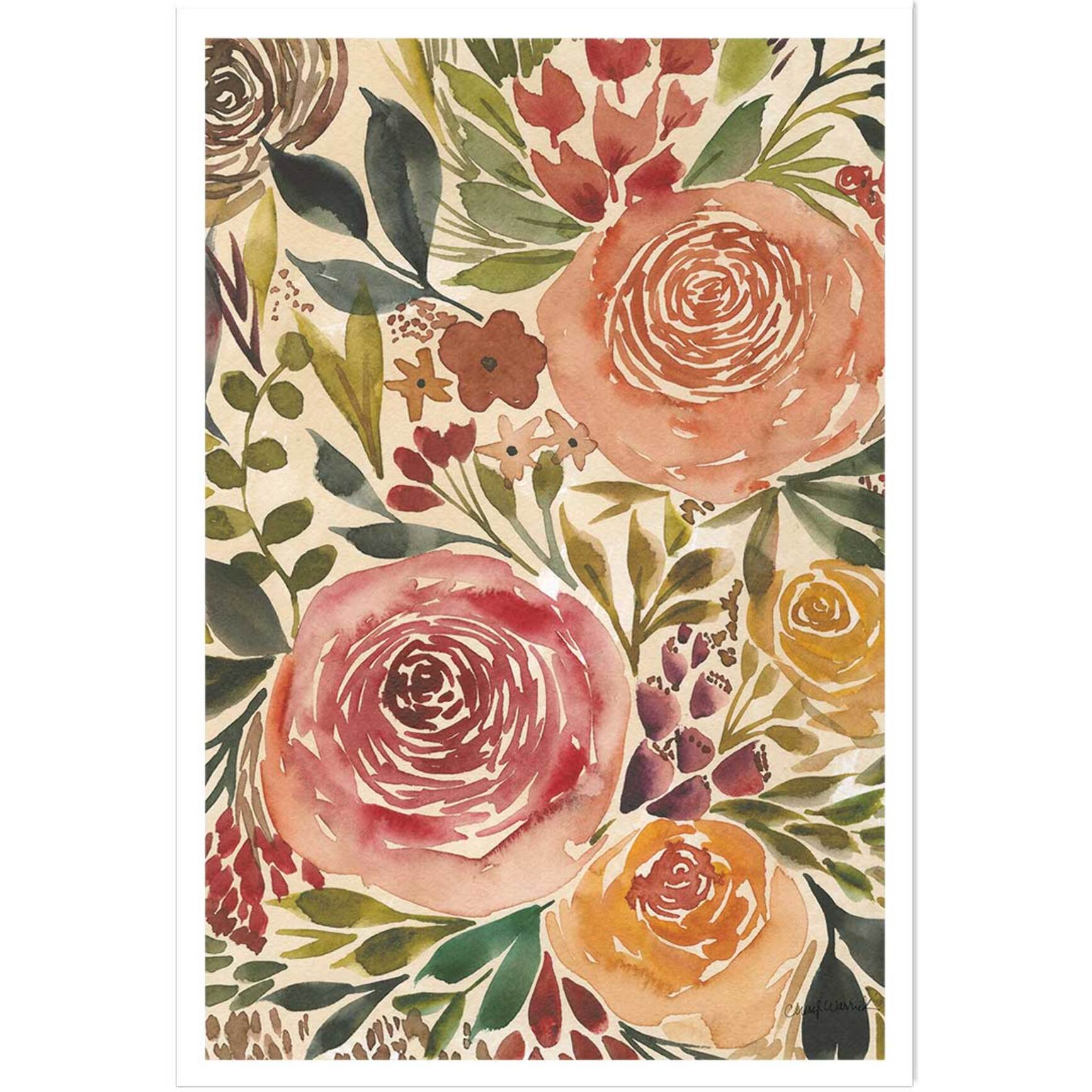 Poster roses merveilleuses Affiche seule