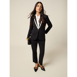 Oltre - Blazer con perfil en contraste - Negro