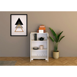 Credenza alta 2 ante 70x35x110 cm Riflesso bianco lucido