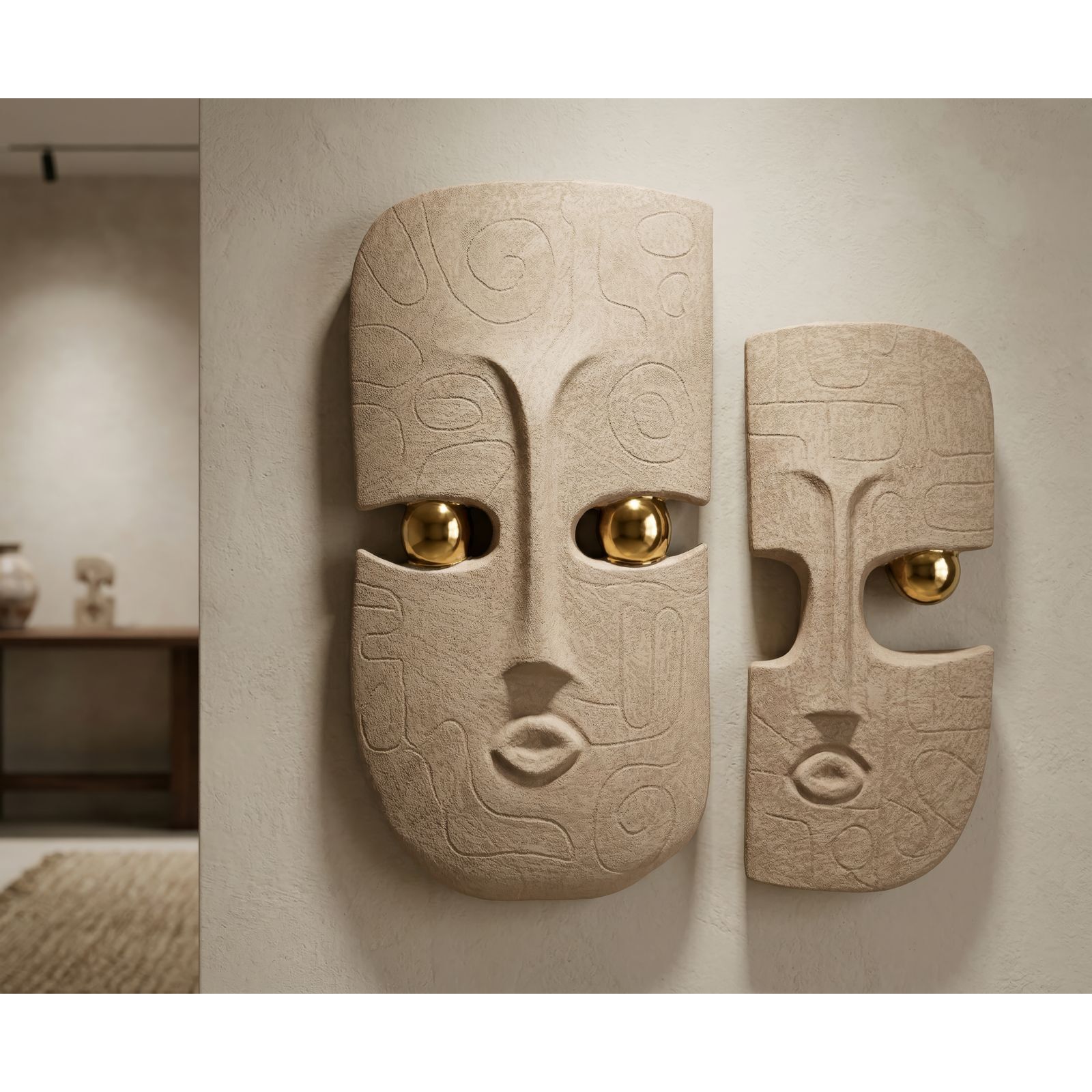 DECORAZIONE MURALE DAKAR COPPIA CM 20X6X40-14X5X32