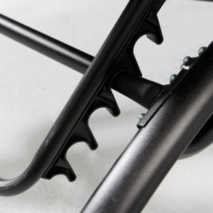 VERGARA Transat ajustable et empilable avec pieds en acier noir