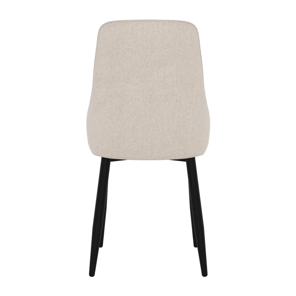 Lot de 2 chaises en tissu beige et pieds en métal - Pipo
