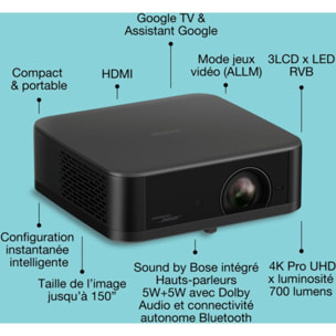 Vidéoprojecteur portable EPSON EF-62B 2025, son signé Bose