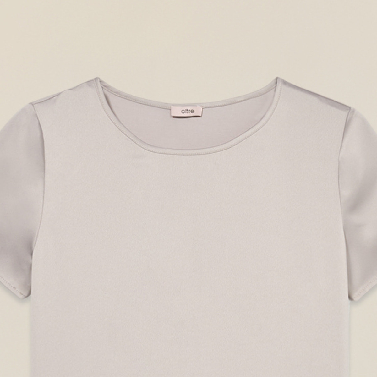 Oltre - T-shirt bimaterica - Beige