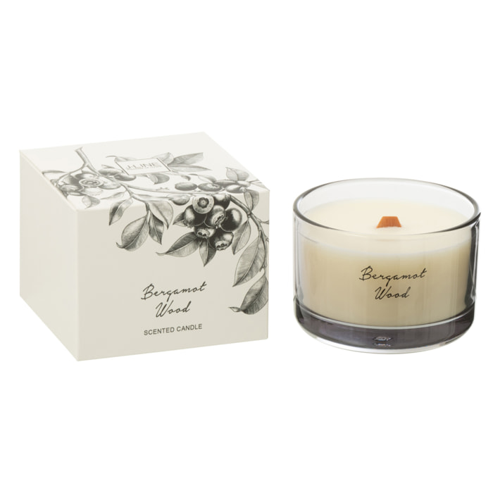 J-Line bougie parfumée Bergamot Wood - glas - small - 50H