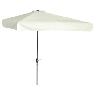 Sombrilla Rectangular 230x130x249 cm Parasol para Pared Media Sombrilla con Manivela Protección UV Impermeable Sombrilla para Balcón Terraza Jardín Crema