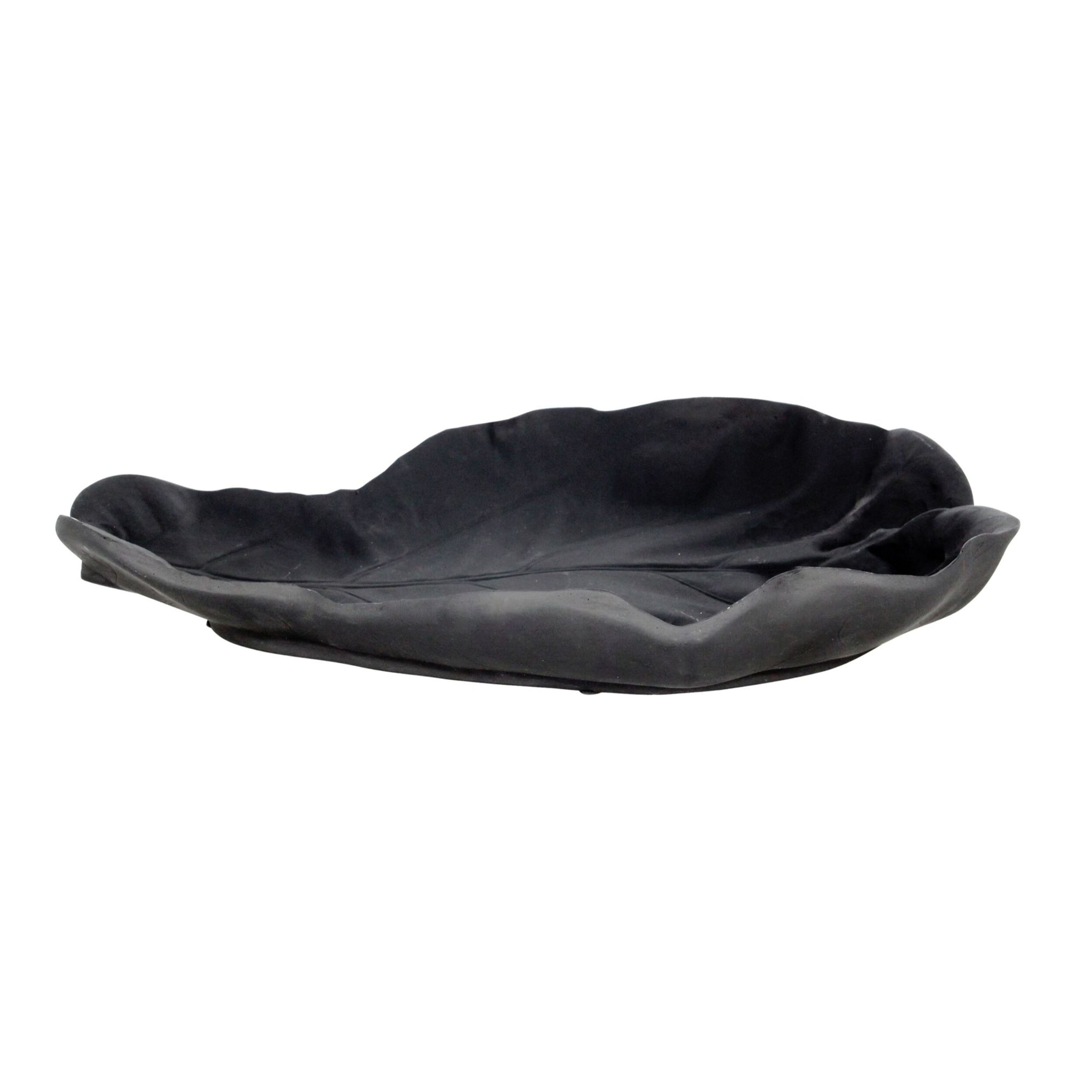 Coupelle fleur en résine noire JUNGLE