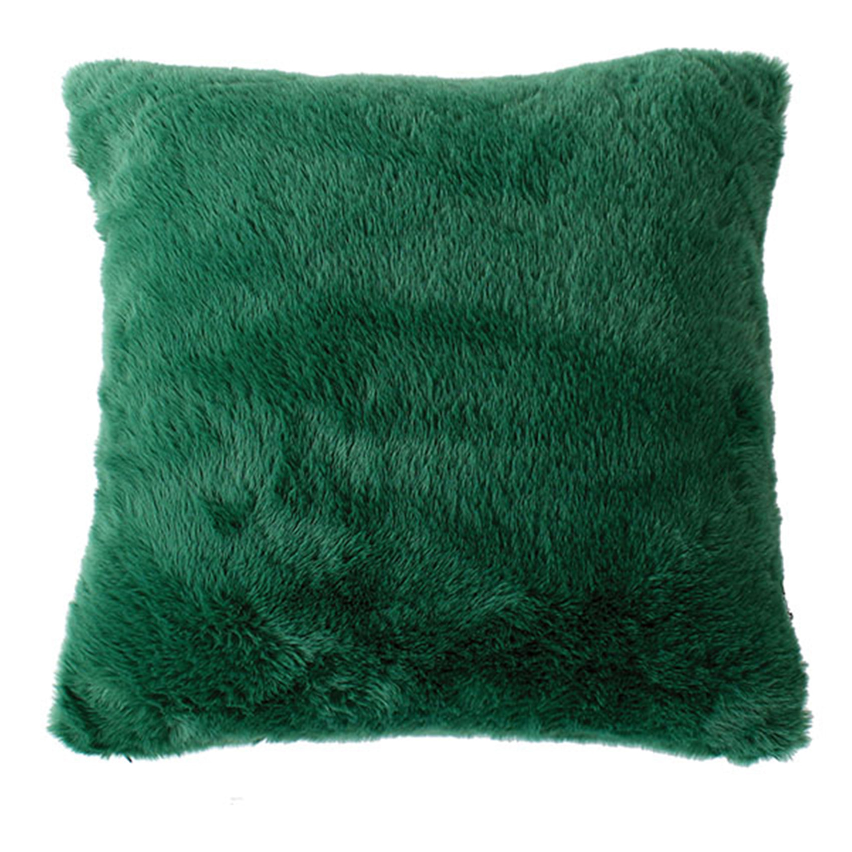 Coussin décoratif imitation fourrure toucher ultra doux - Vert