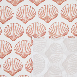 Nappe Oceania 300x150cm terracotta imprimé coquillage