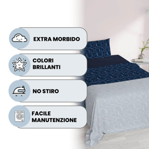 COMPLETO LETTO FANTASY, 100% Microfibra - VORTEX