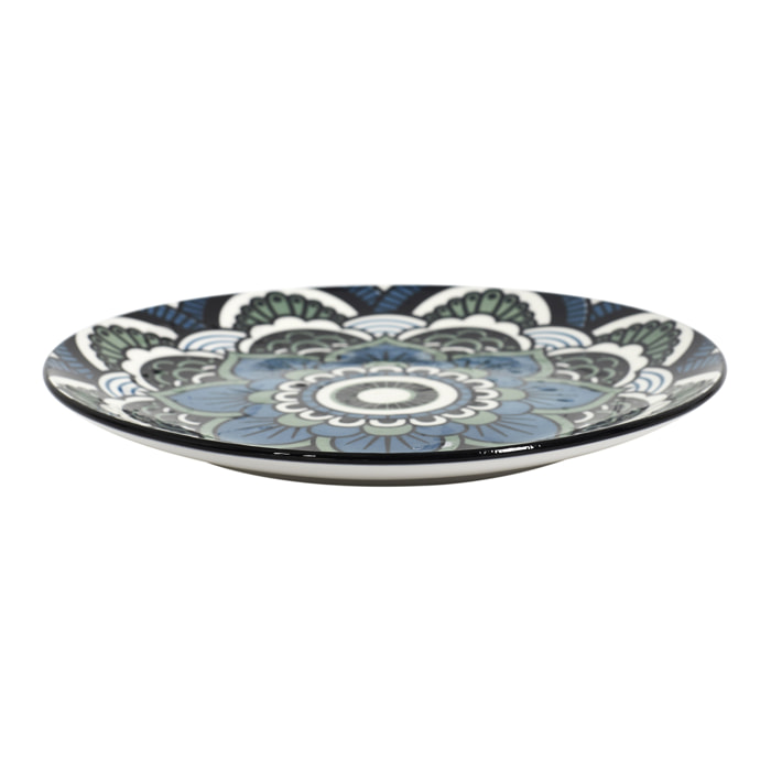 Assiette Mandala Bleu D19cm