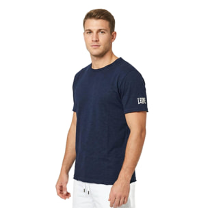 Maglietta uomo maniche corte in slub piccolo logo