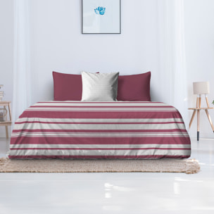 TRAPUNTINO SINGOLO DIS.INGRID STRIPES FRAGOLA MADE IN ITALY MEZZA STAGIONE