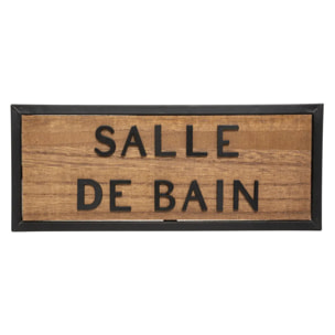 Plaque de porte bois métal 22x9cm