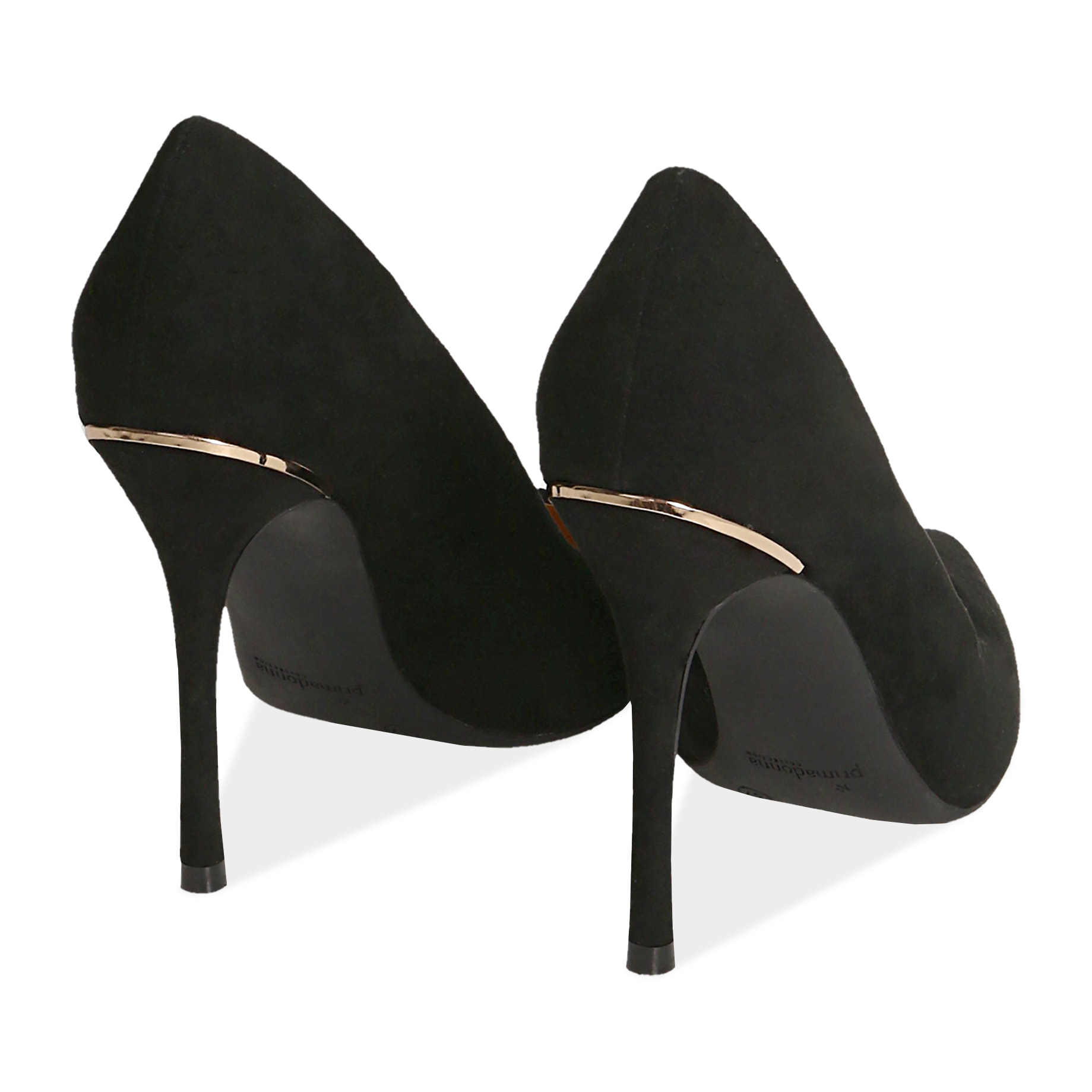 Décolleté nere in microfibra, tacco 11 cm