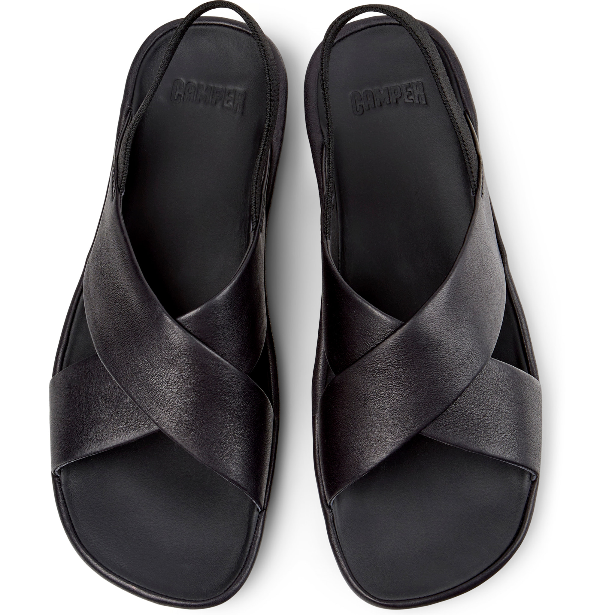 Sandalias - CAMPER Right Isla - Negro - Cuero liso