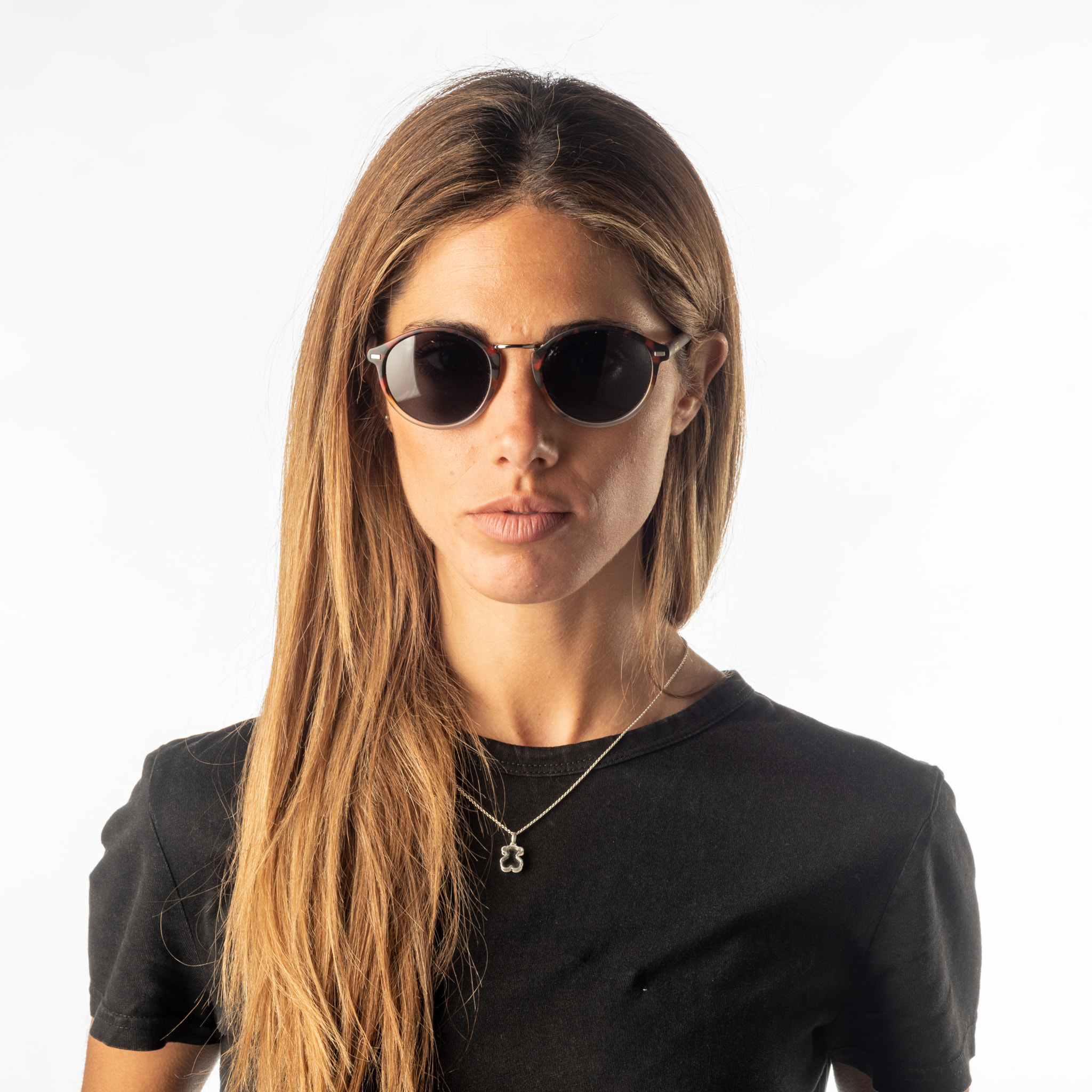 Gafas de sol OCEAN LILLE - Mate carey arriba y blanco trans abajo / Plana ahumada