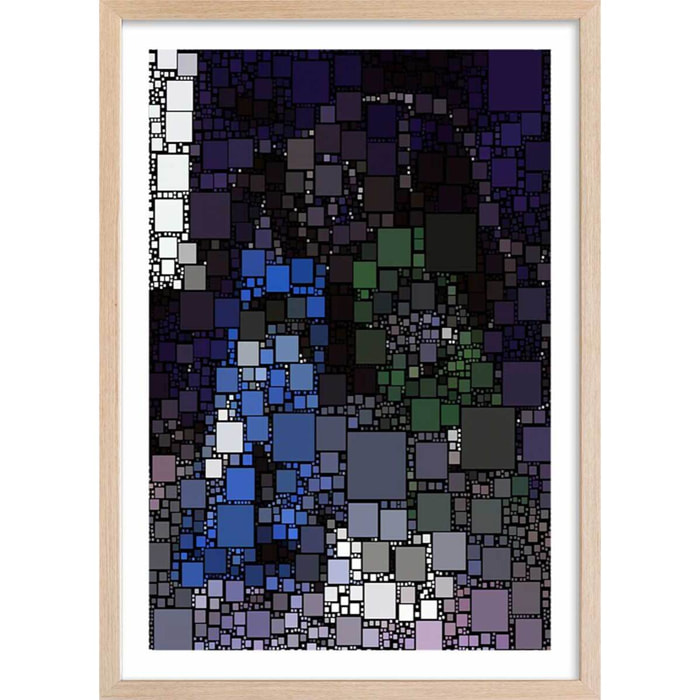 Affiche vitraux sainte chapelle Affiche + cadre en bois - Chêne