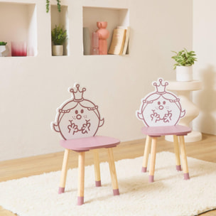 Table pour enfant avec pot à crayon + 4 chaises Madame Princesse collection Monsieur Madame