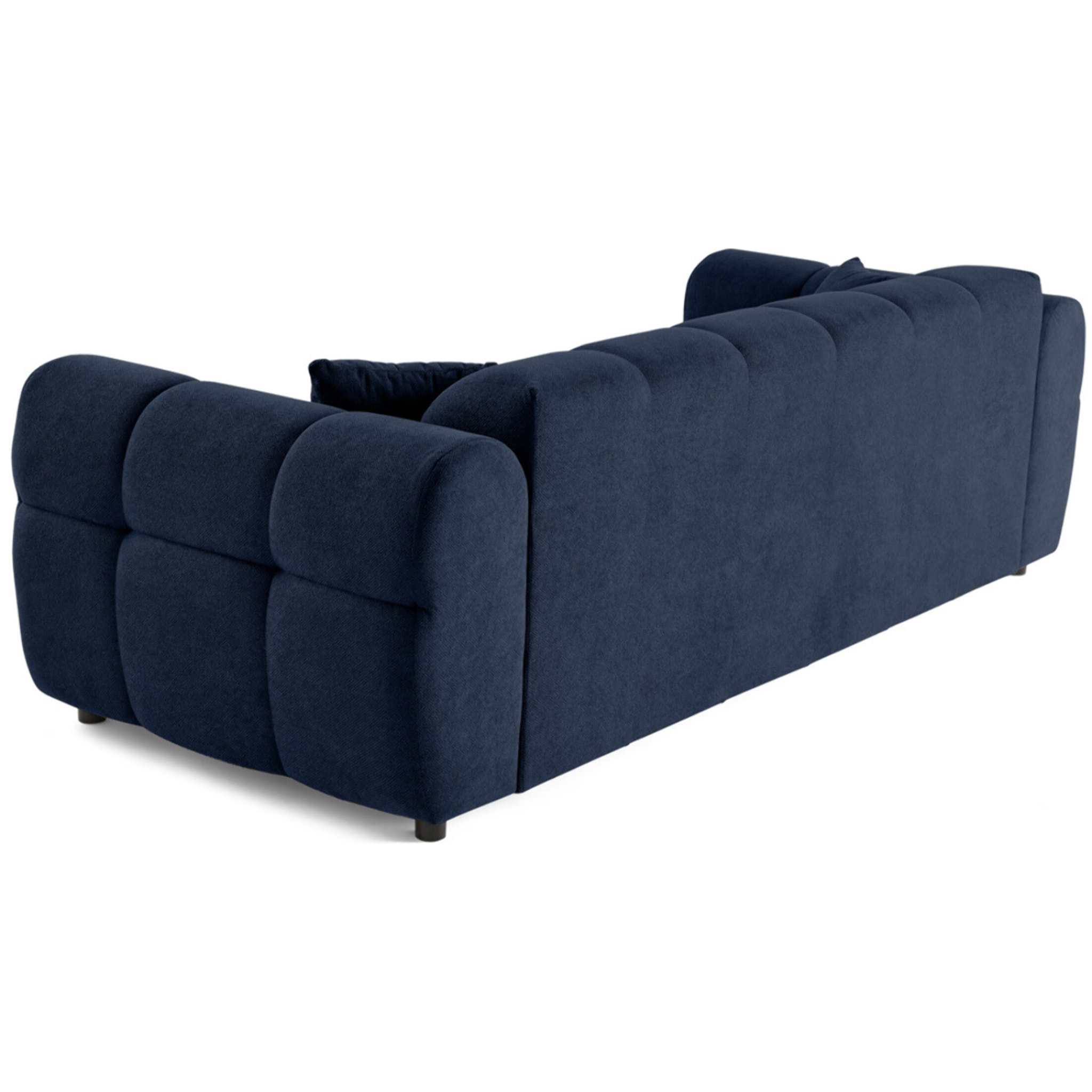 Ray - canapé droit 3 places en tissu texturé - Bleu