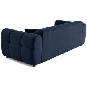 Ray - canapé droit 3 places en tissu texturé - Bleu