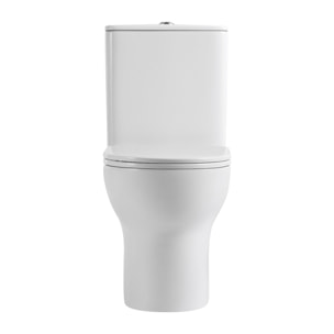 Pack WC A2 + Manguito conector | Inodoro de ceramica | Manguito extensible 150-470mm | WC con Tapa amortiguada | Doble descarga | Salida dual | Alday