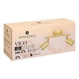 Applique murale/plafonnier Vico doré 25,5x10cm