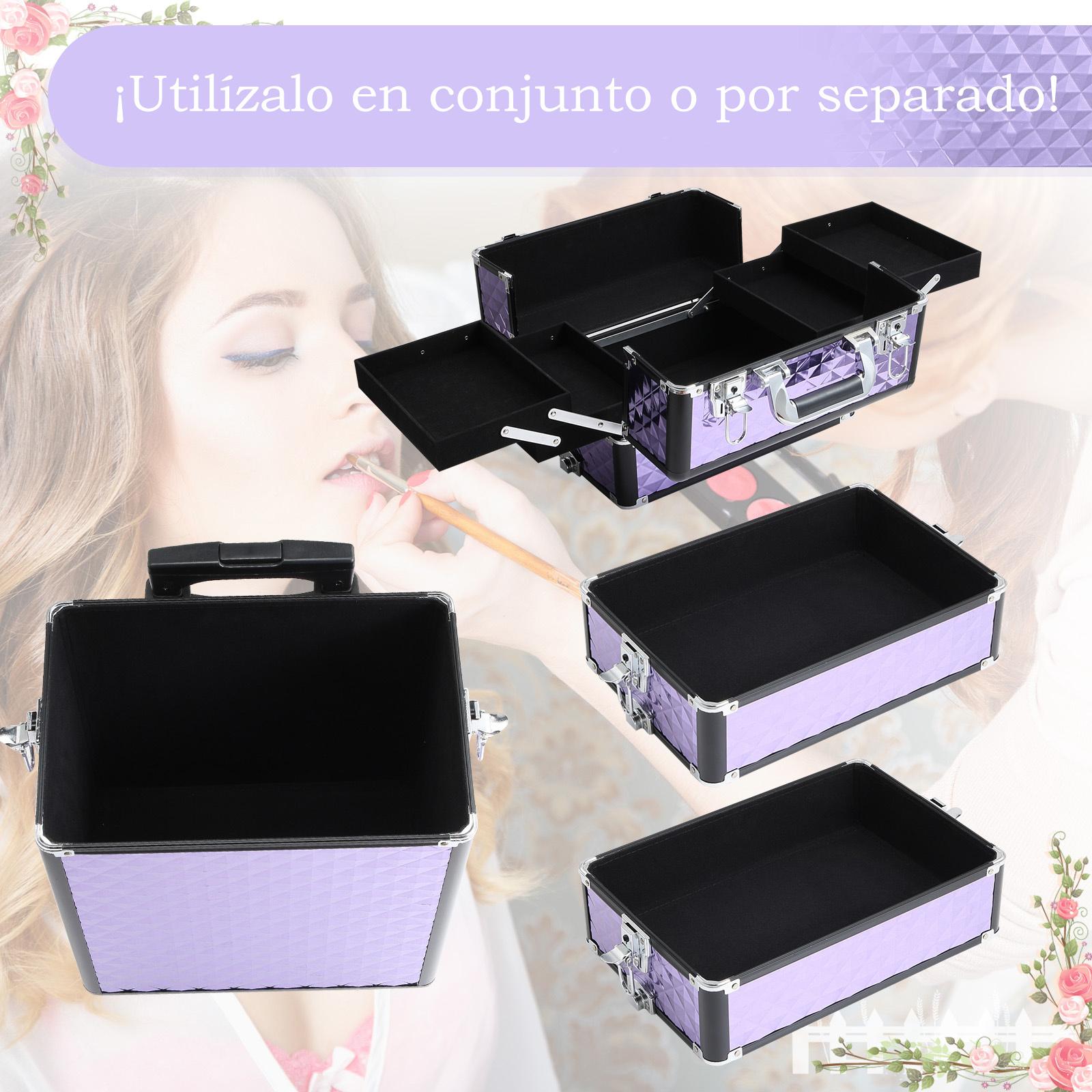 Maletín de Maquillaje Profesional 33,5x23x76/95,5cm Violet