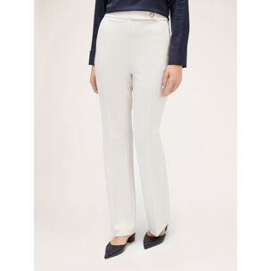 Motivi - Pantaloni flare in tessuto crêpe - Bianco