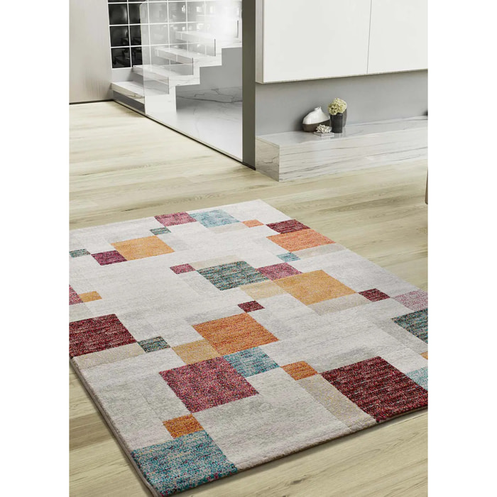 EIDER Alfombra geométrica multicolor, varias medidas disponibles.