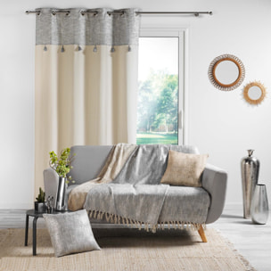 Rideau bohème parement doré ou argenté - Argent