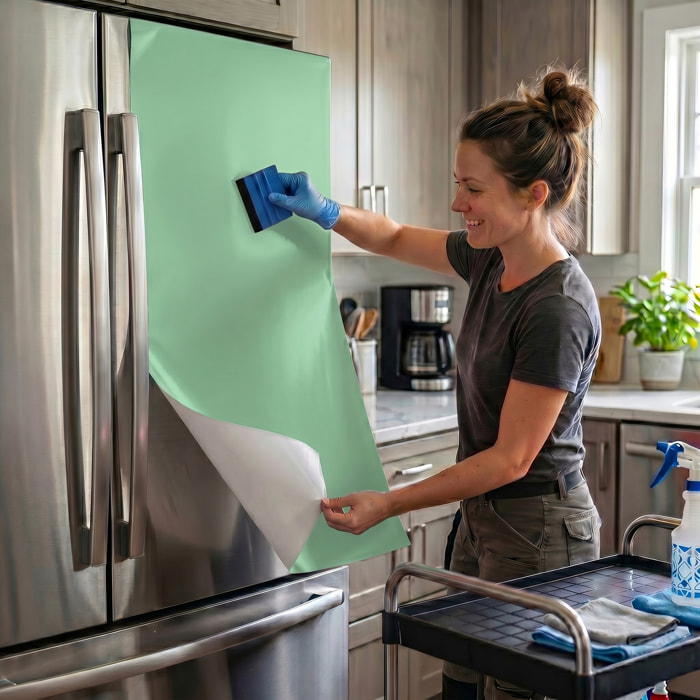 Rouleau adhésif décoratif Vinyle au Mètre - Menthe - Sticker Lavable Imperméable Mur Cuisine Meubles