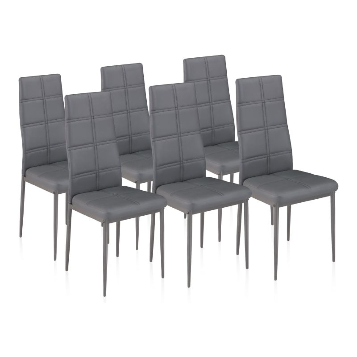 Pack 6 sillas de comedor Gray Tex Gris