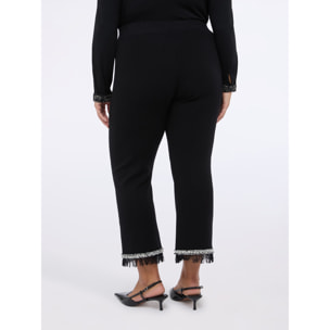 Fiorella Rubino - Pantalones Flare de punto con flecos - Negro