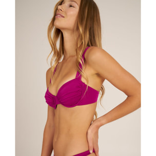 Top de bikini con aro en tejido satinado