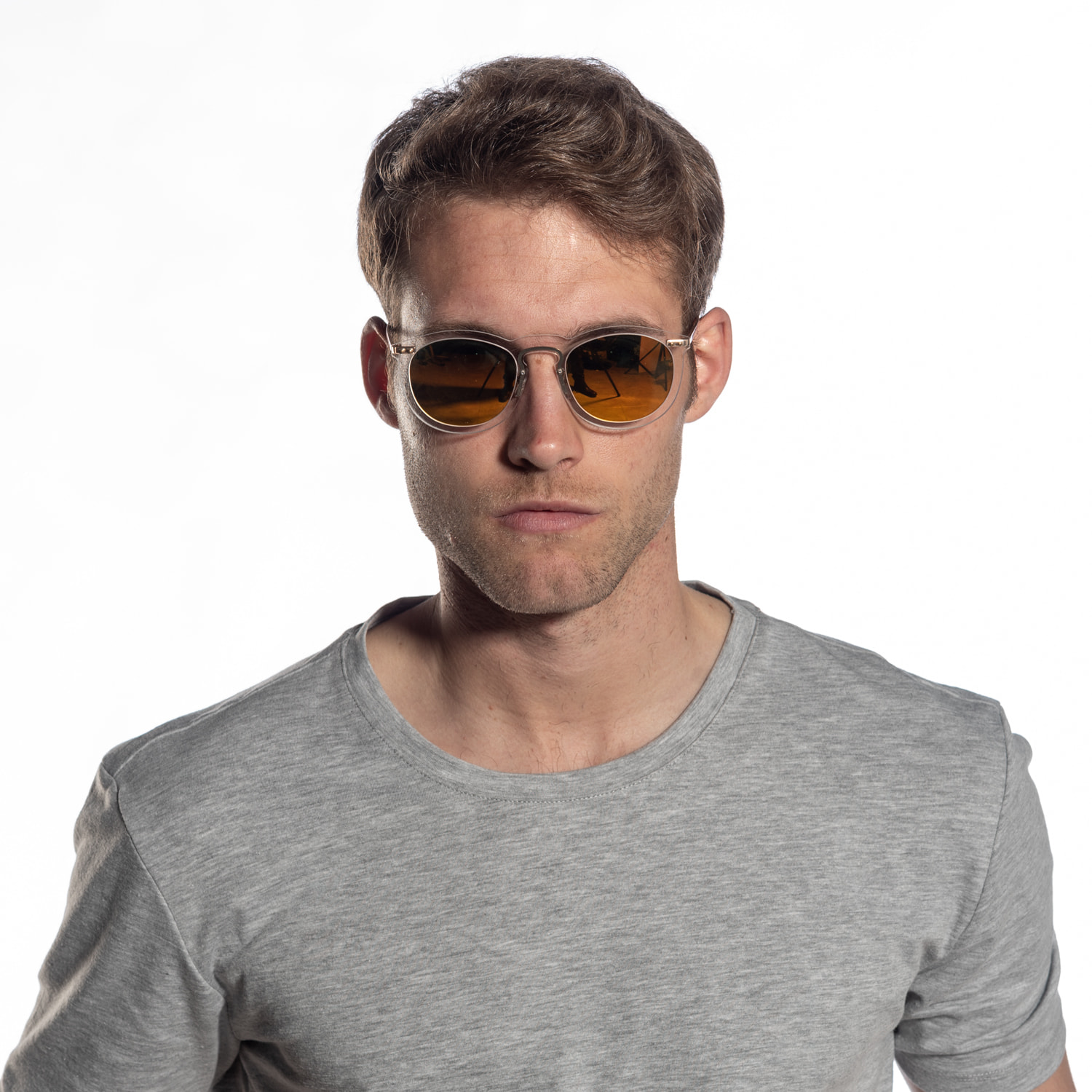 Gafas de sol OCEAN GENOVA - Negro transparente / Azul cielo degradado y patillas de metal negro mate