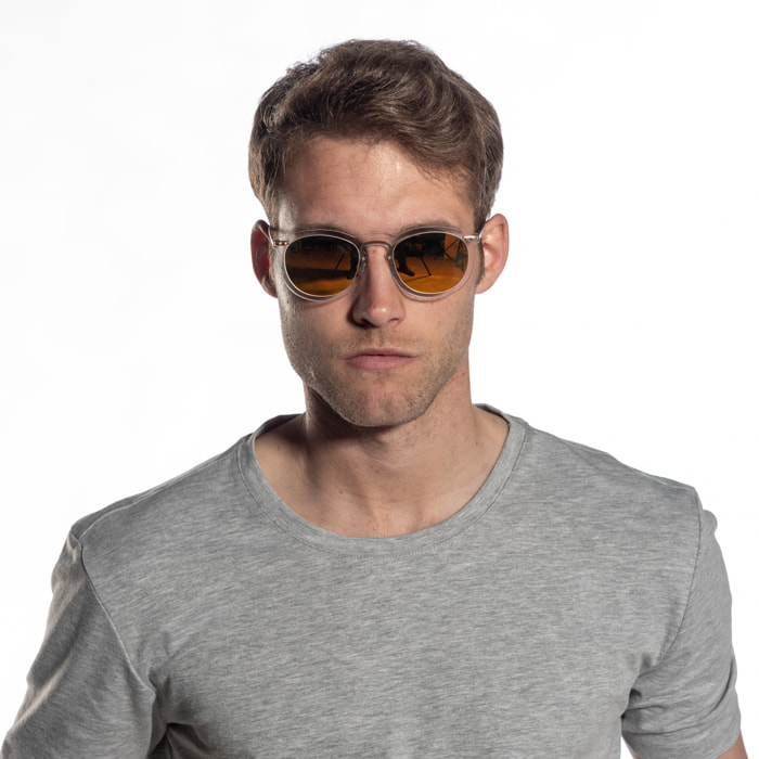Gafas de sol OCEAN GENOVA - Negro transparente / Azul cielo degradado y patillas de metal negro mate