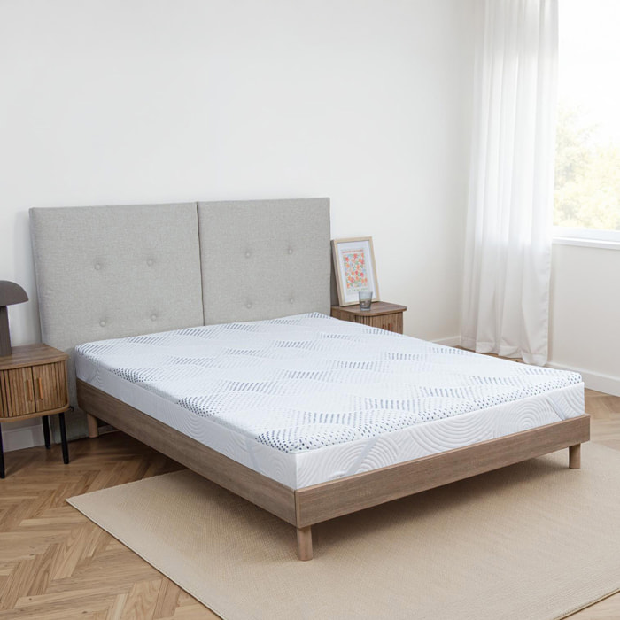 Surmatelas ViscoTouch, 5 cm, Mémoire de Forme et Gel Rafraîchissant, Très Bonne Indépendance de Couchage, Fabrication Française