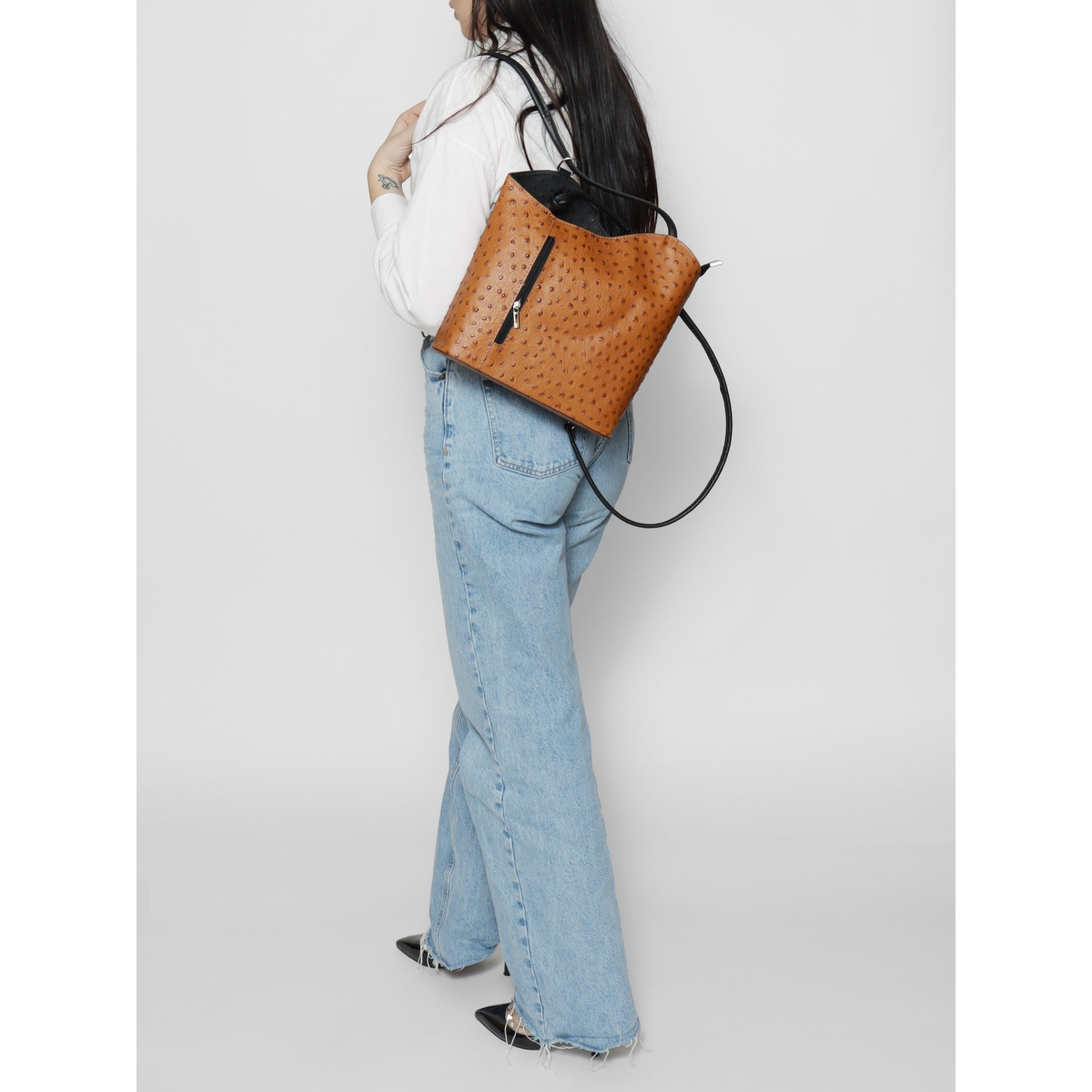 Zaino da donna in vera pelle - Modello Charlotte - 28.0 x 25.0 x 9.0 cm