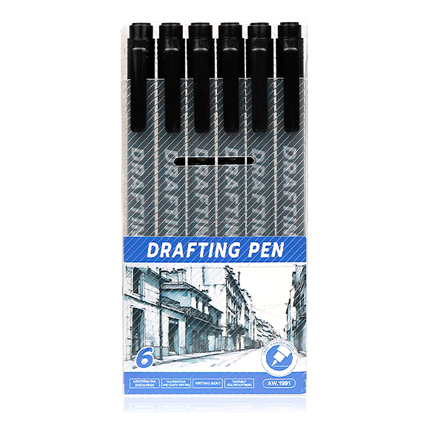 Rotuladores fineliner con puntas surtidas, 6 bolígrafos negros con micro delineador (0,2 mm-0,6 mm), bolígrafos de dibujo técnico, bolígrafos de ilustración