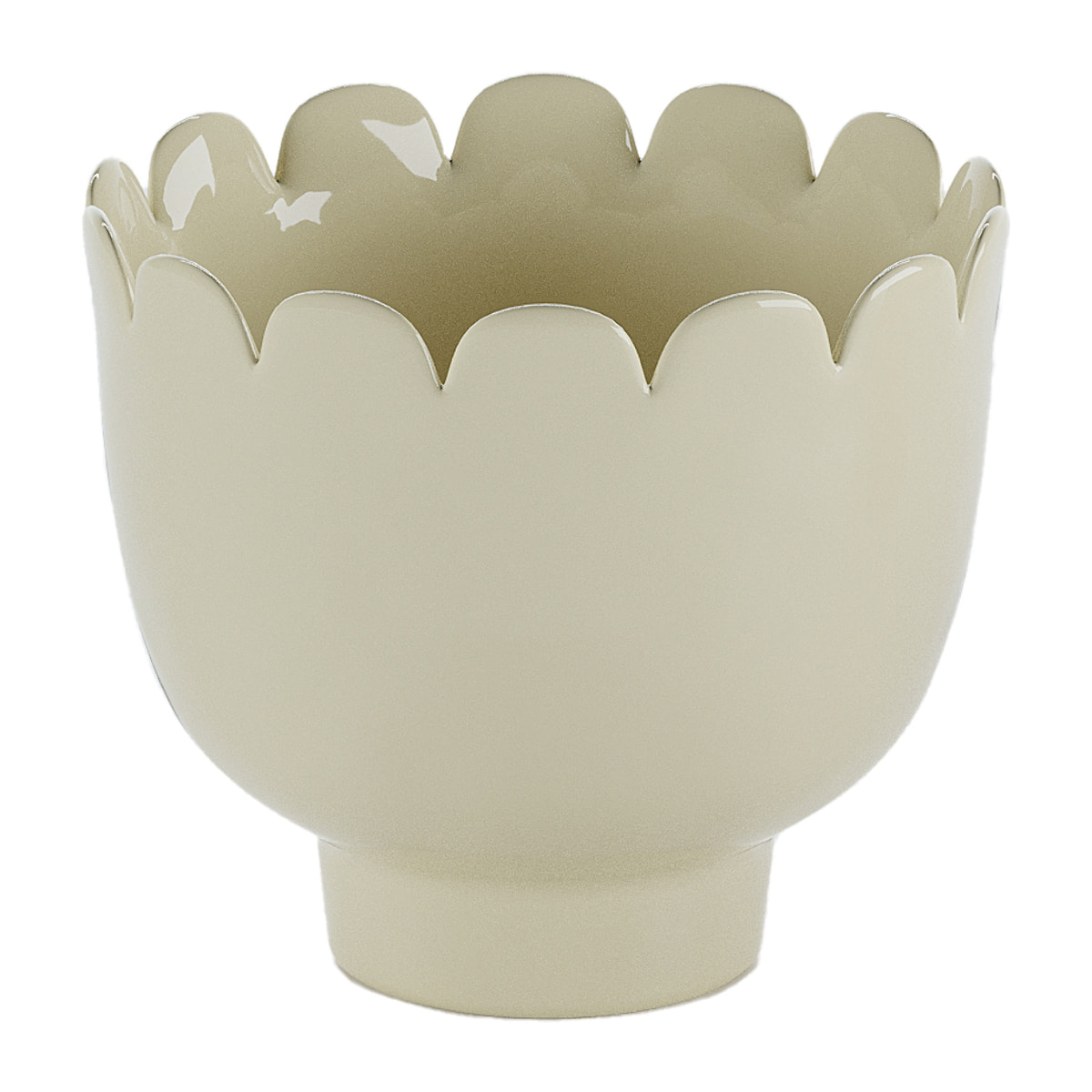 Petit vase forme tulipe en céramique crème