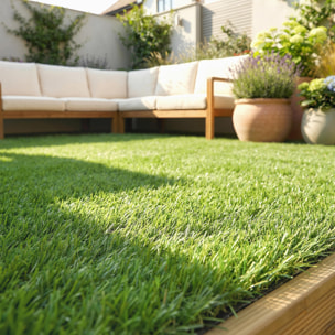 Gazon synthétique artificiel set de 22 dalles carreaux 30 x 30 cm ép. confort 2,5 cm à emboîter vert