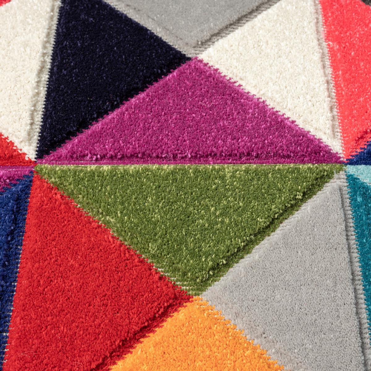 Tapis Tene motif géométrique destructuré multicolore