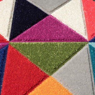 Tapis Tene motif géométrique destructuré multicolore