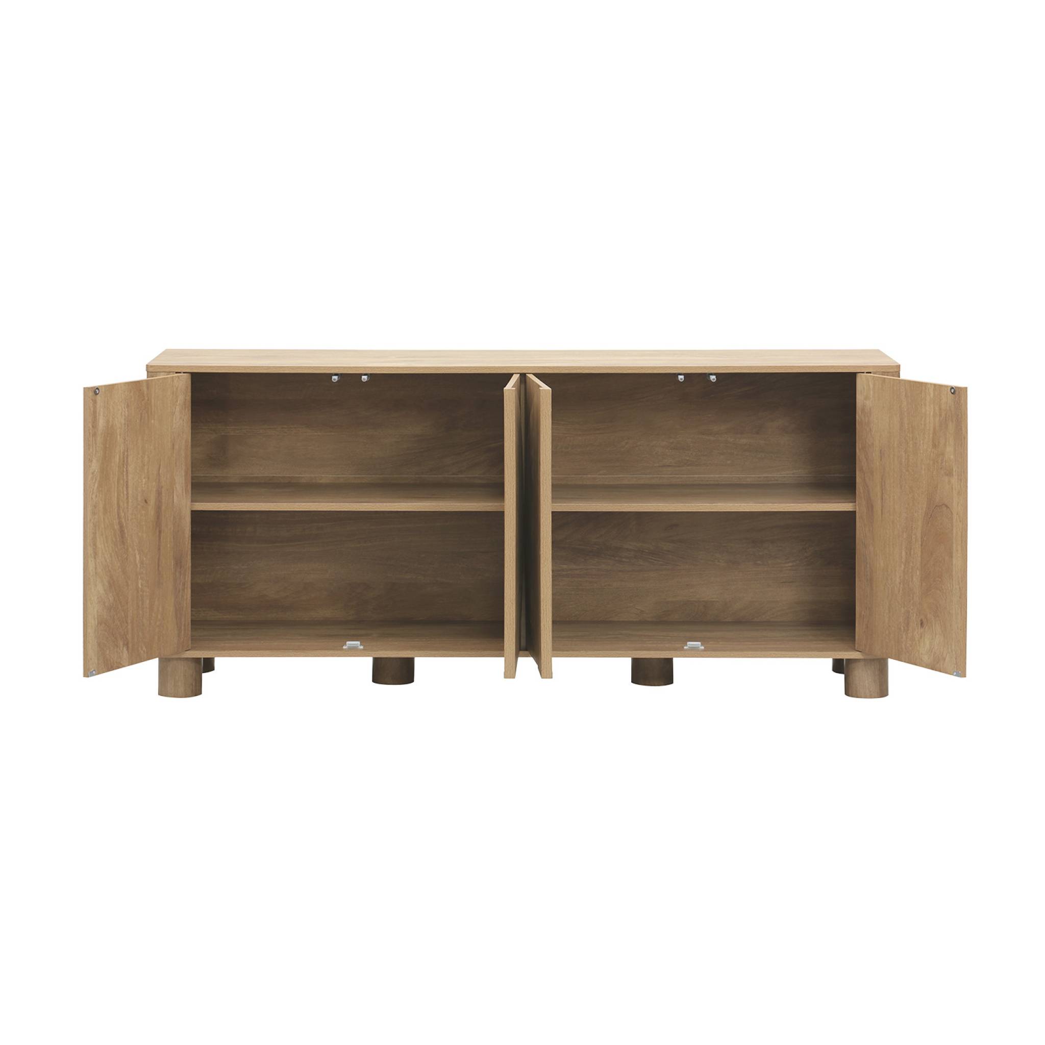 Buffet décor bois 4 portes 155cm PONDI