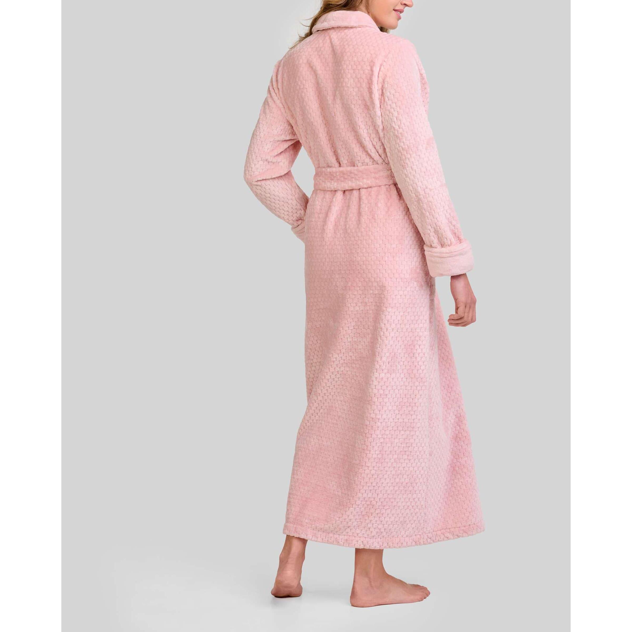Bata mujer tejido Jacquard, de estilo clásico con una solapa, botones, bolsillos laterales, cinturón y manga larga