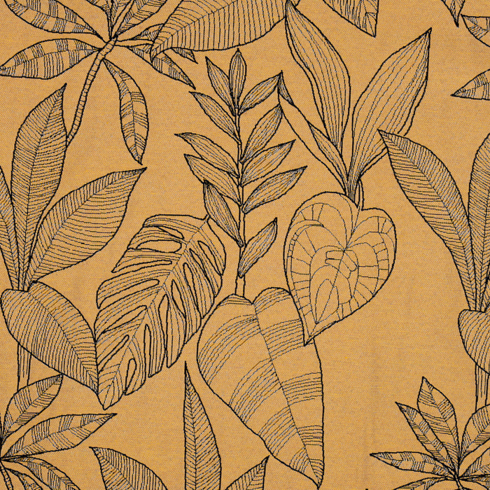 Housse de coussin aux feuilles stylisées - Cuivre