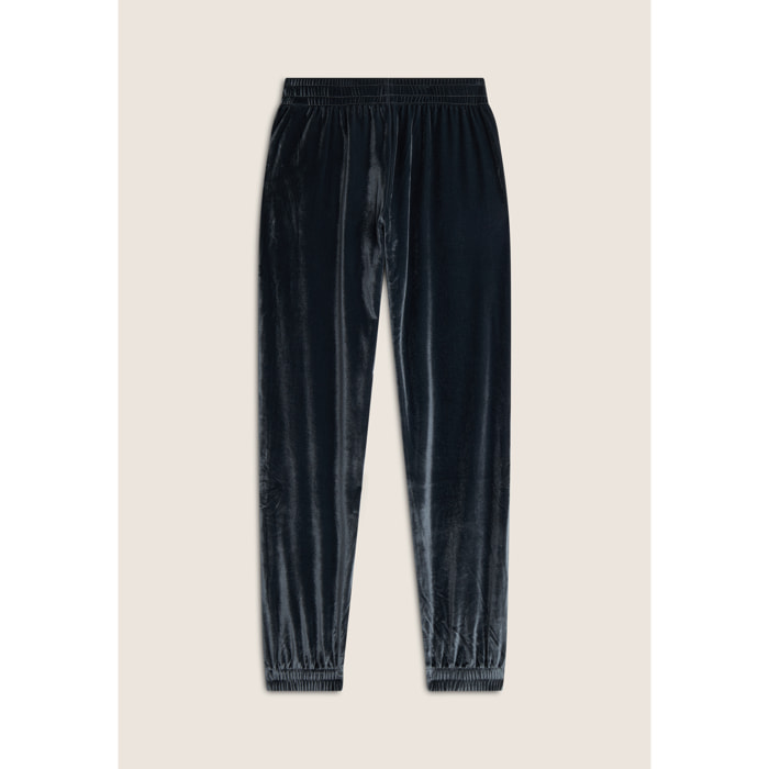 Pantaloni jogger donna comfort fit in velluto elasticizzato