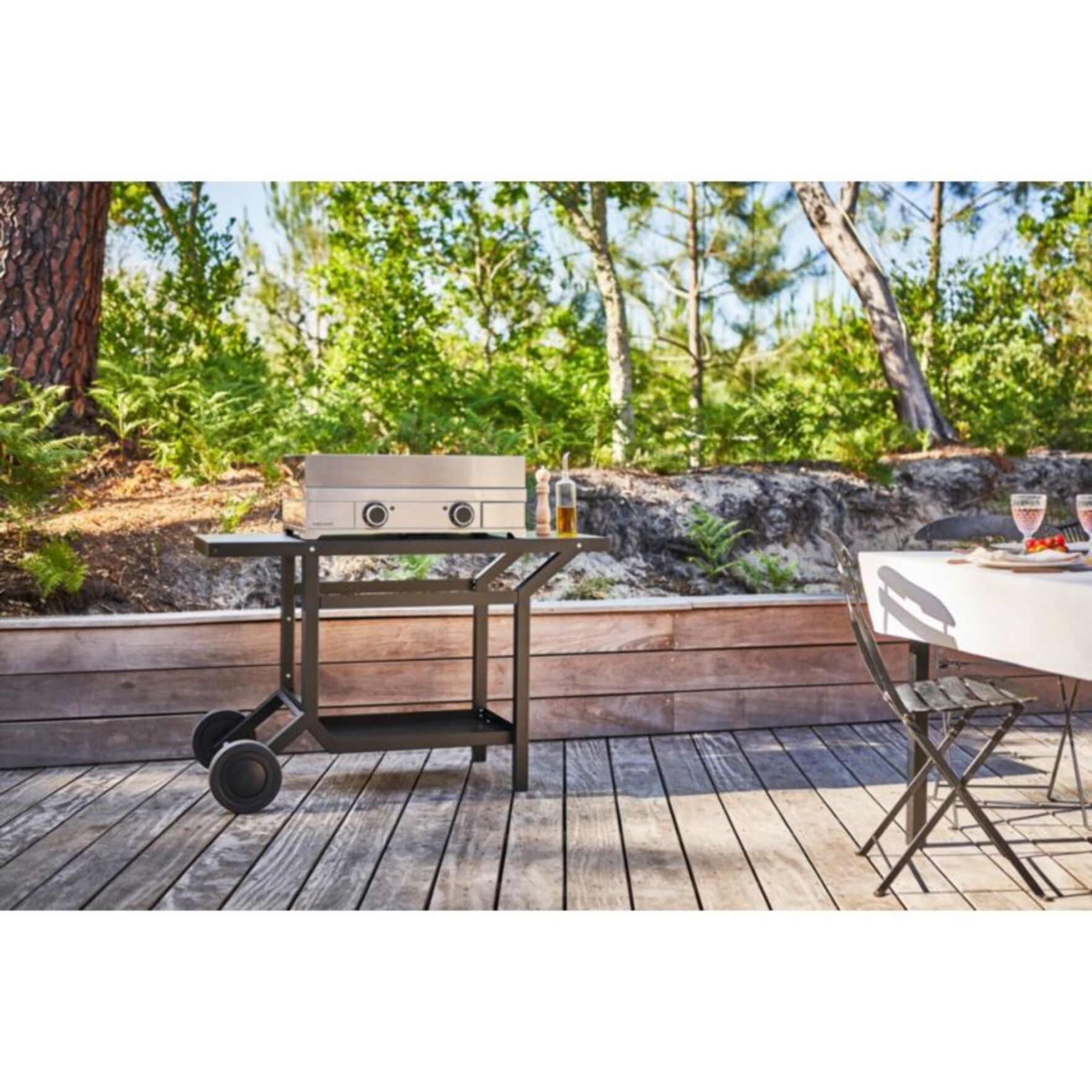 Couvercle plancha FORGE ADOUR INOX MODERN 60 CHARNIERES